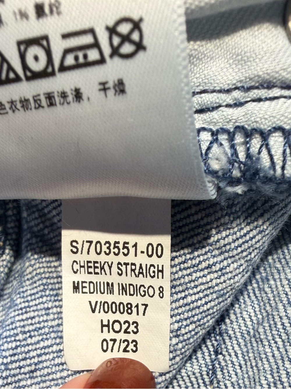 GAP High Rise Cheeky Straight Medium Wash Indigo Blue Button Fly Jeans Sz 30/10R - Picture 13 of 13